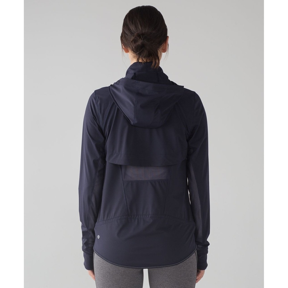 Lululemon Kicking Asphalt Jacket Midnight Navy Blue Full Zip Size 8 Hooded Light - Picture 11 of 16